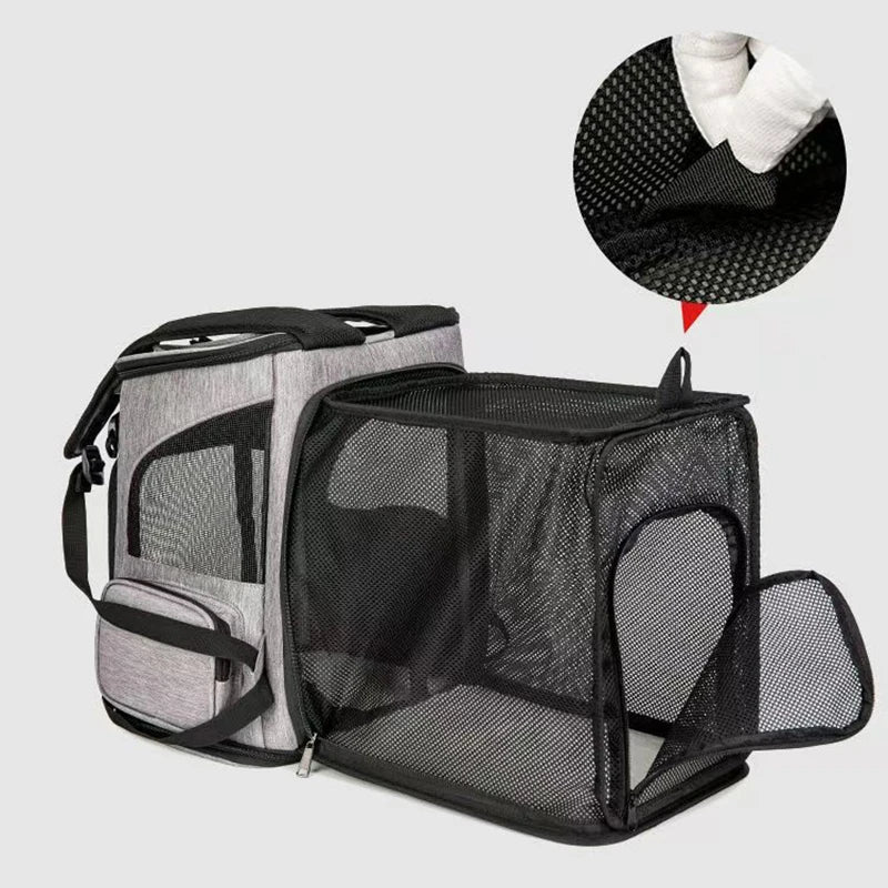 Pet Carrier Backpack Expandable for Cats Dogs Under 18 LB | Breathable Mesh Cat Backpack Carrier Bag | Foldable Dog Backpack