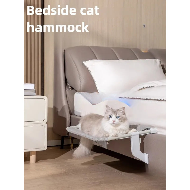 2-in-1 Cat Window Hammock with 4 Suction Cups and Removable Fabrics Cover for Large Cats Cat Perch for Windowsill Bedside Drawer
