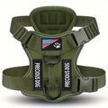 Anti-Pull Tactical Dog Harness with Night Reflective Strips, Heavy-Duty Nylon Military-Grade Vest-Style Leash for Large Dog