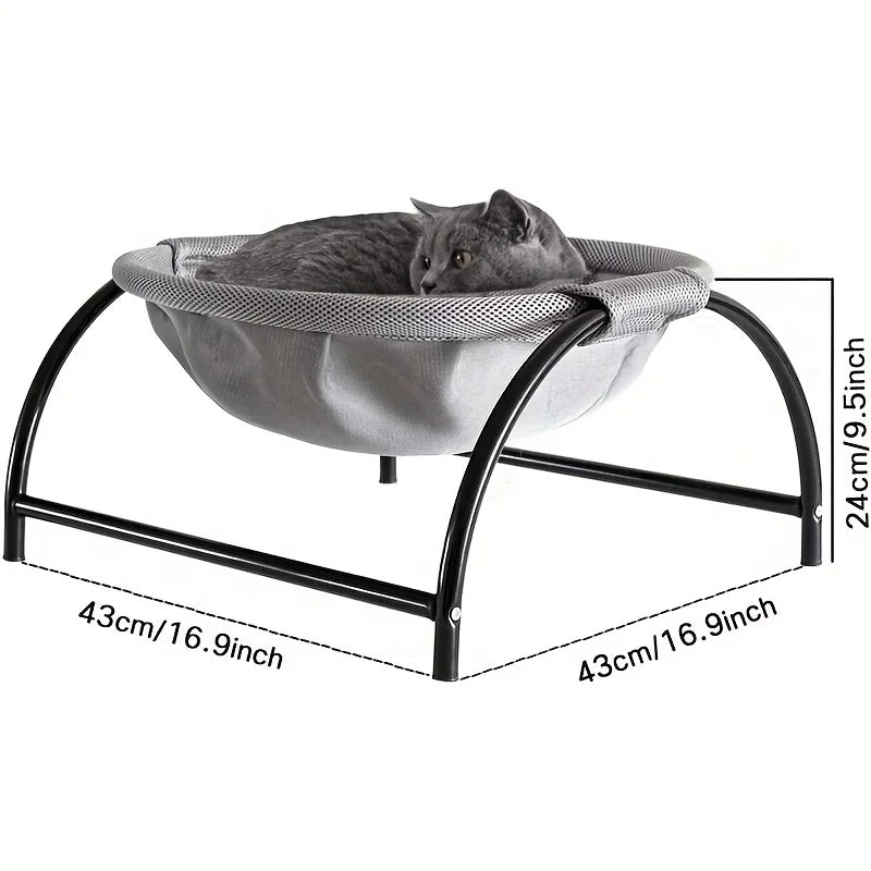 Cat Bed Stable Structure Detachable Excellent Breathability Easy Assembly Indoors Outdoors Free-Standing Sleeping Pet Hammock
