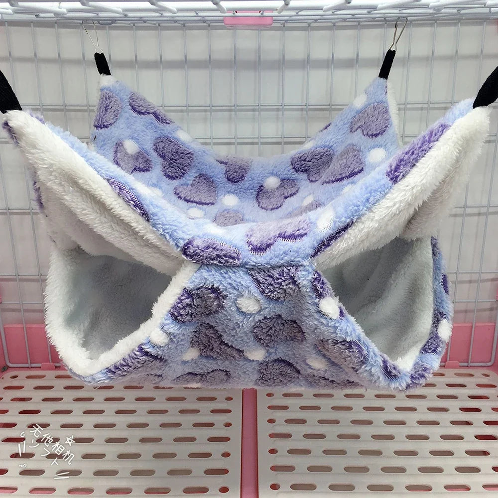 1PC Winter Warm Double-Layer Hammock Small Pet Hammock Suspended Squirrel Sleeping Bag Pet Supplies Hamster Hammock