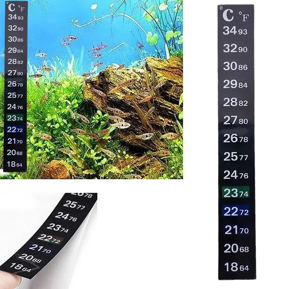 5Pcs/10Pcs Aquarium Fish Tank Strip Stick-on discolor Thermometer Sticker Adhesive Sticky Dual Scale Sticker Temperature Tools