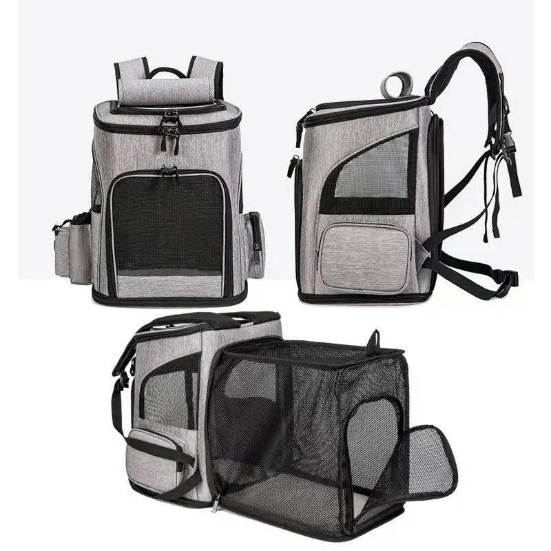 Pet Carrier Backpack Expandable for Cats Dogs Under 18 LB | Breathable Mesh Cat Backpack Carrier Bag | Foldable Dog Backpack