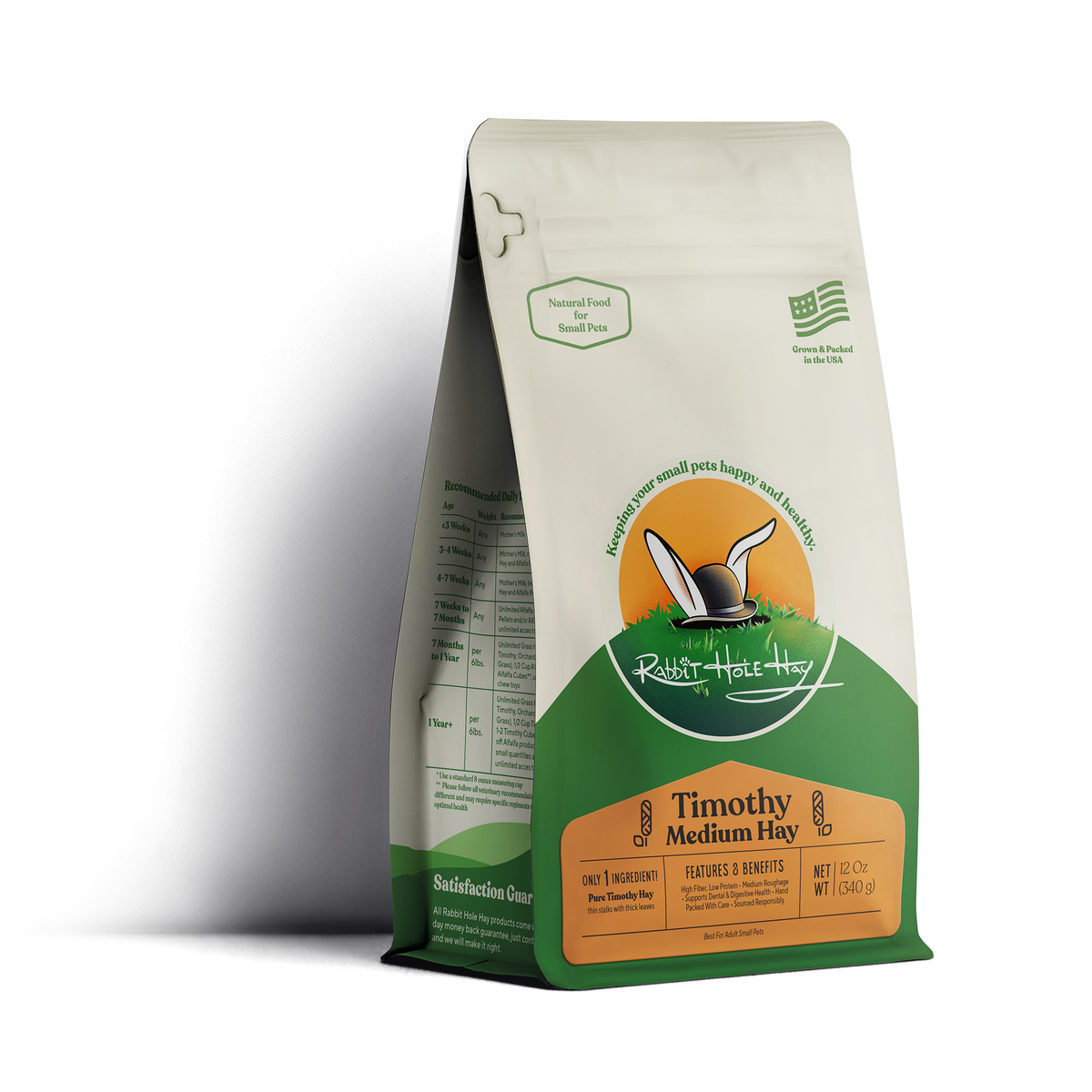 Ultra Premium Medium Timothy Hay for Rabbits, Guinea Pigs & Chinchillas – Hand-Packed Fresh
