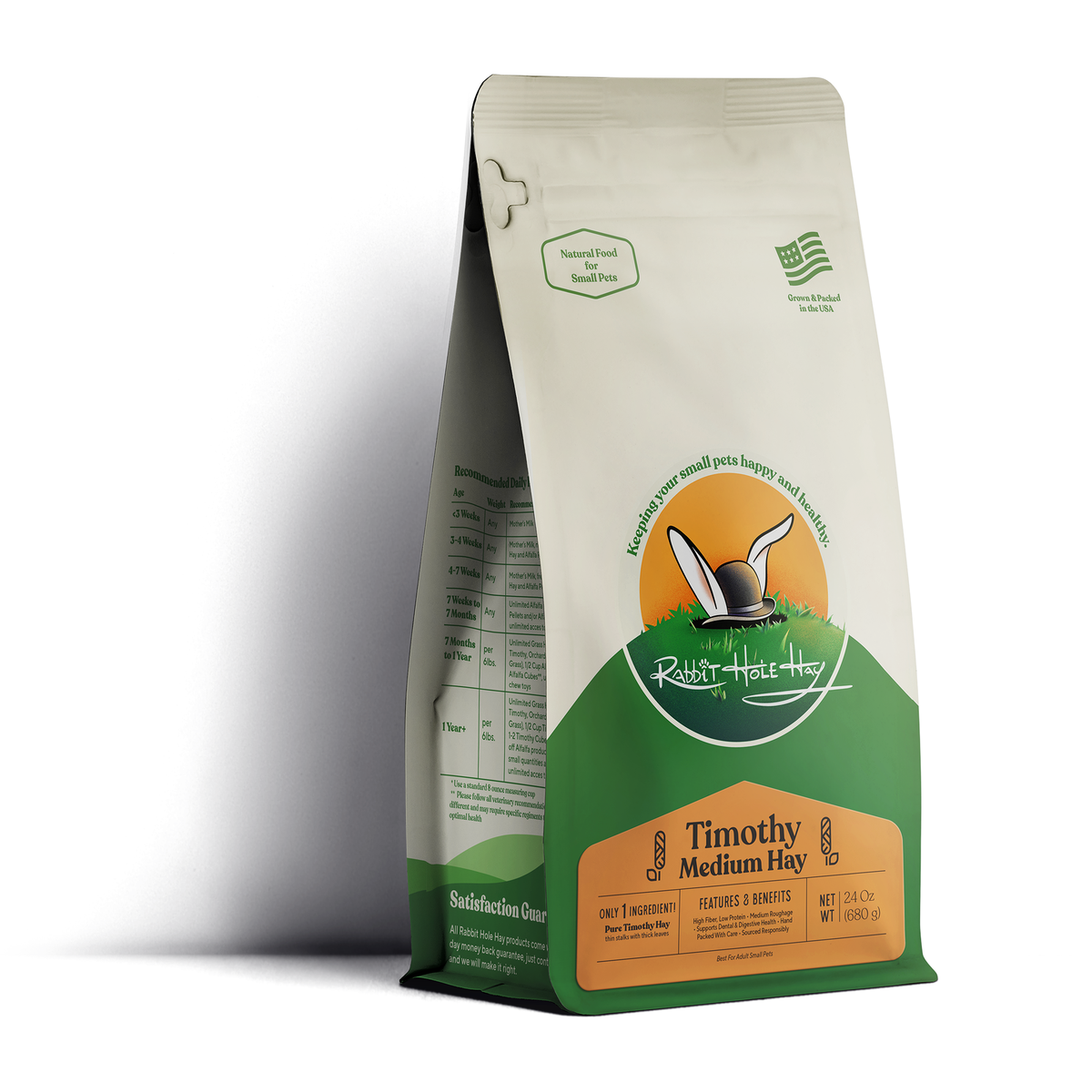 Ultra Premium Medium Timothy Hay for Rabbits, Guinea Pigs & Chinchillas – Hand-Packed Fresh