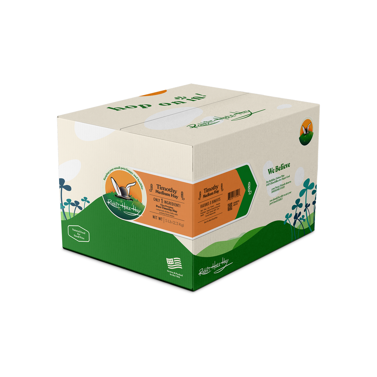 Ultra Premium Medium Timothy Hay for Rabbits, Guinea Pigs & Chinchillas – Hand-Packed Fresh