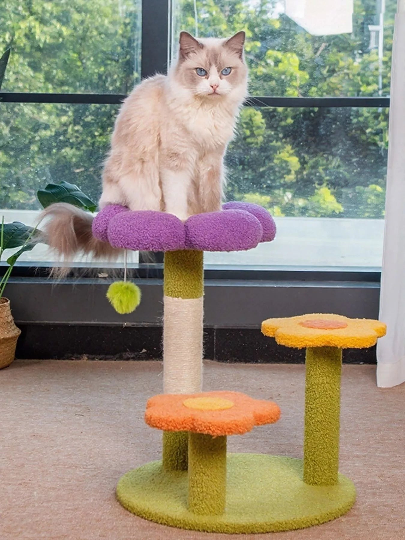 Flower Design Cat Tree with Scratching Post