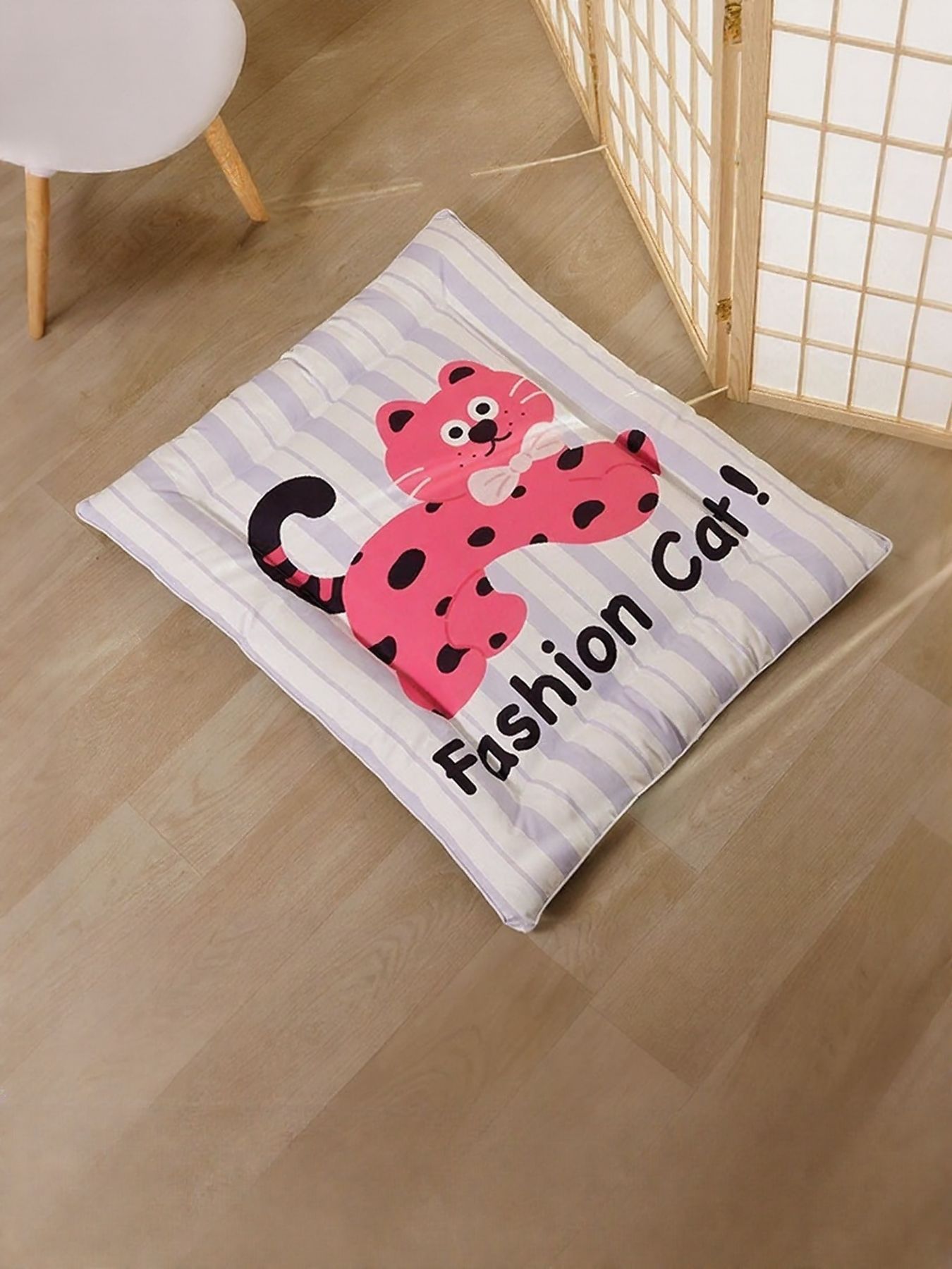 Cat Striped Pet Mat & Bed