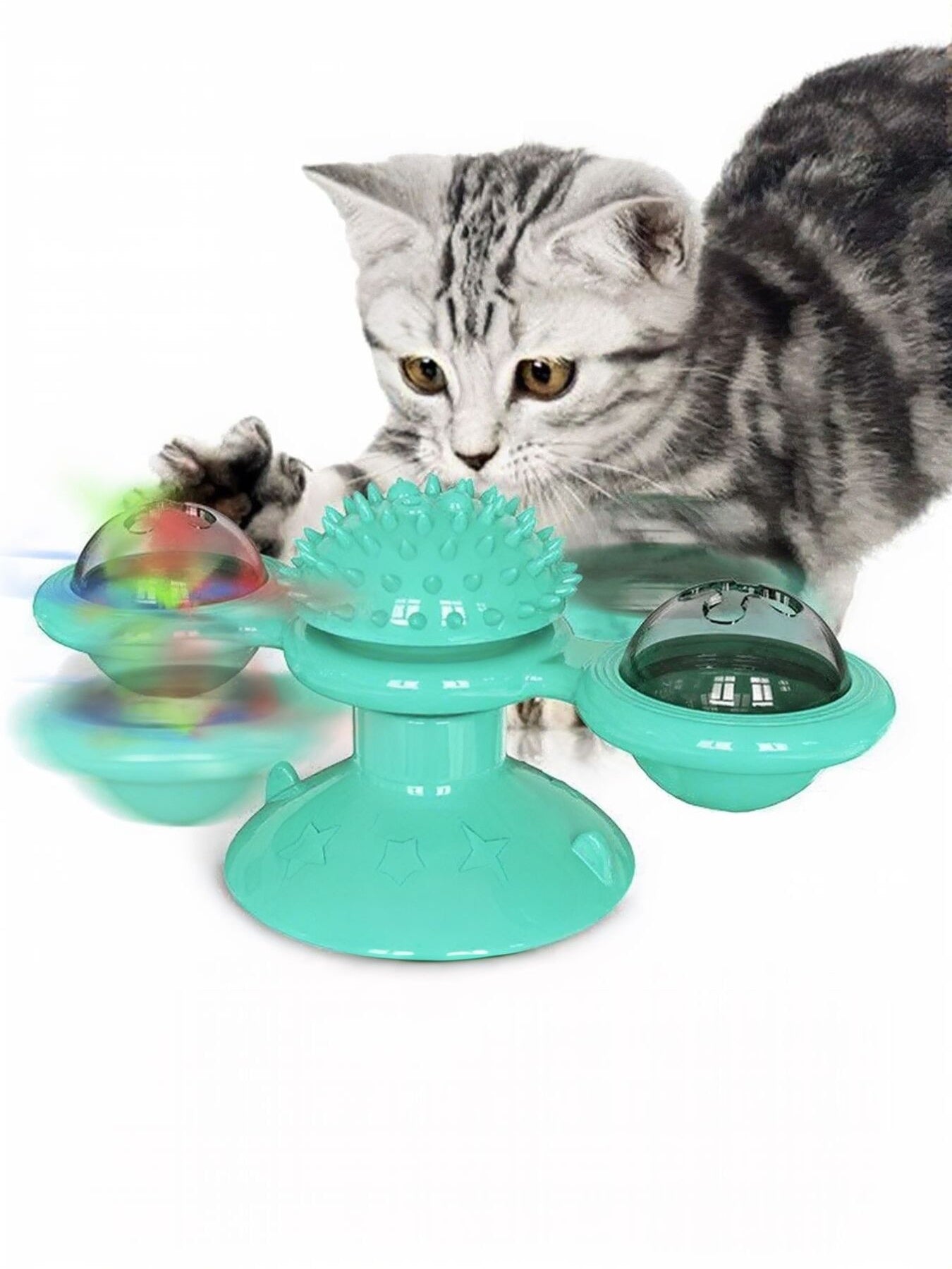 Interactive Rotating Cat Toy Set with Suction Cup