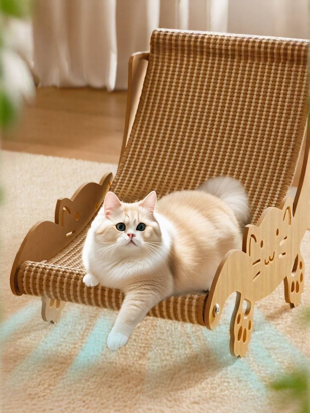 Cat Scratching Board Recliner with Sisal Mat