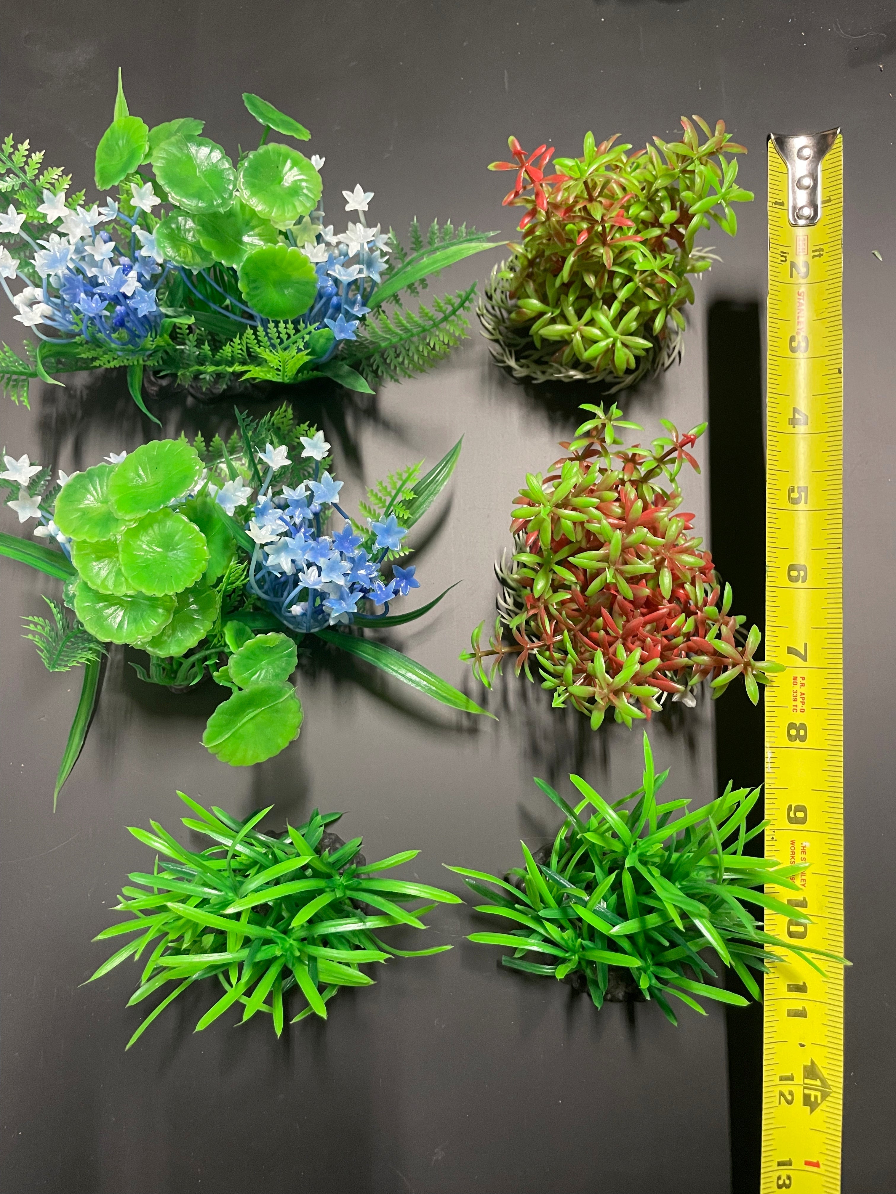 PREMIUM Small Artificial Aquarium Plants - Set of 6 - Various
