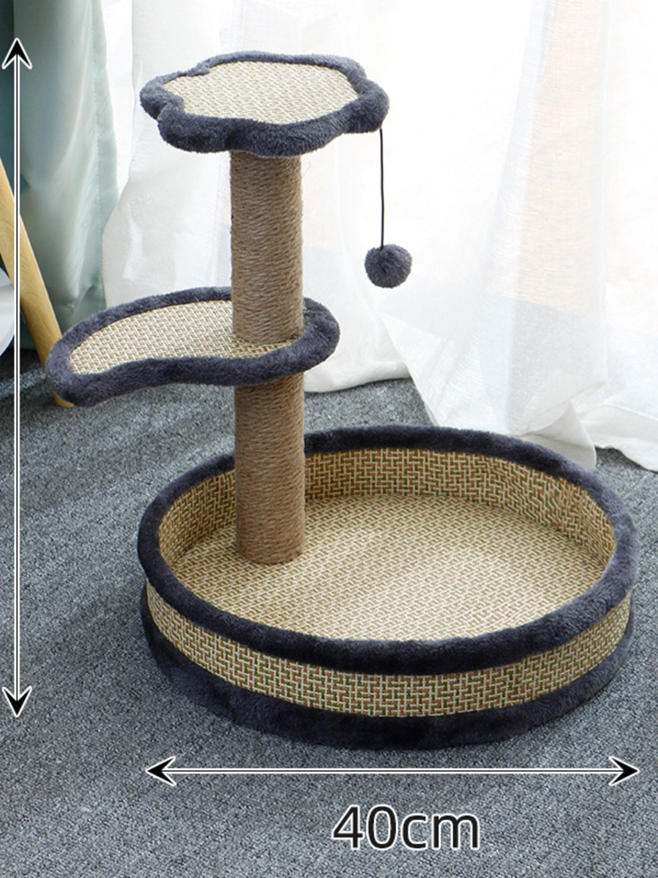 Cat Scratching Post with Cat Bed and Toy
