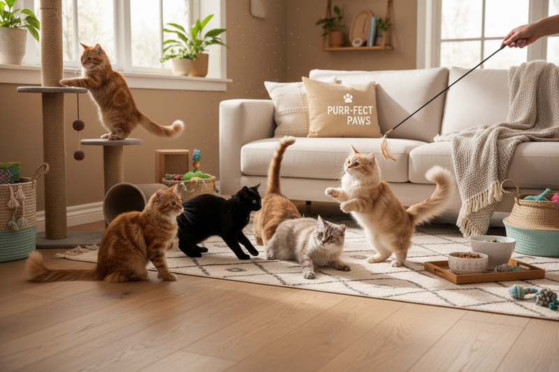 Cats Playing