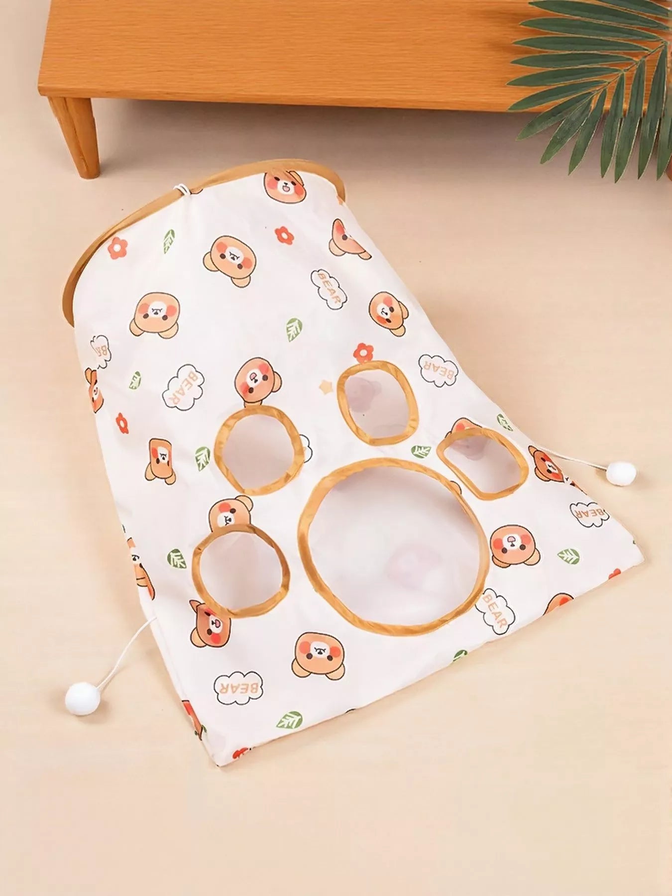 Cartoon Pattern Collapsible Cat Tunnel Pet Toy