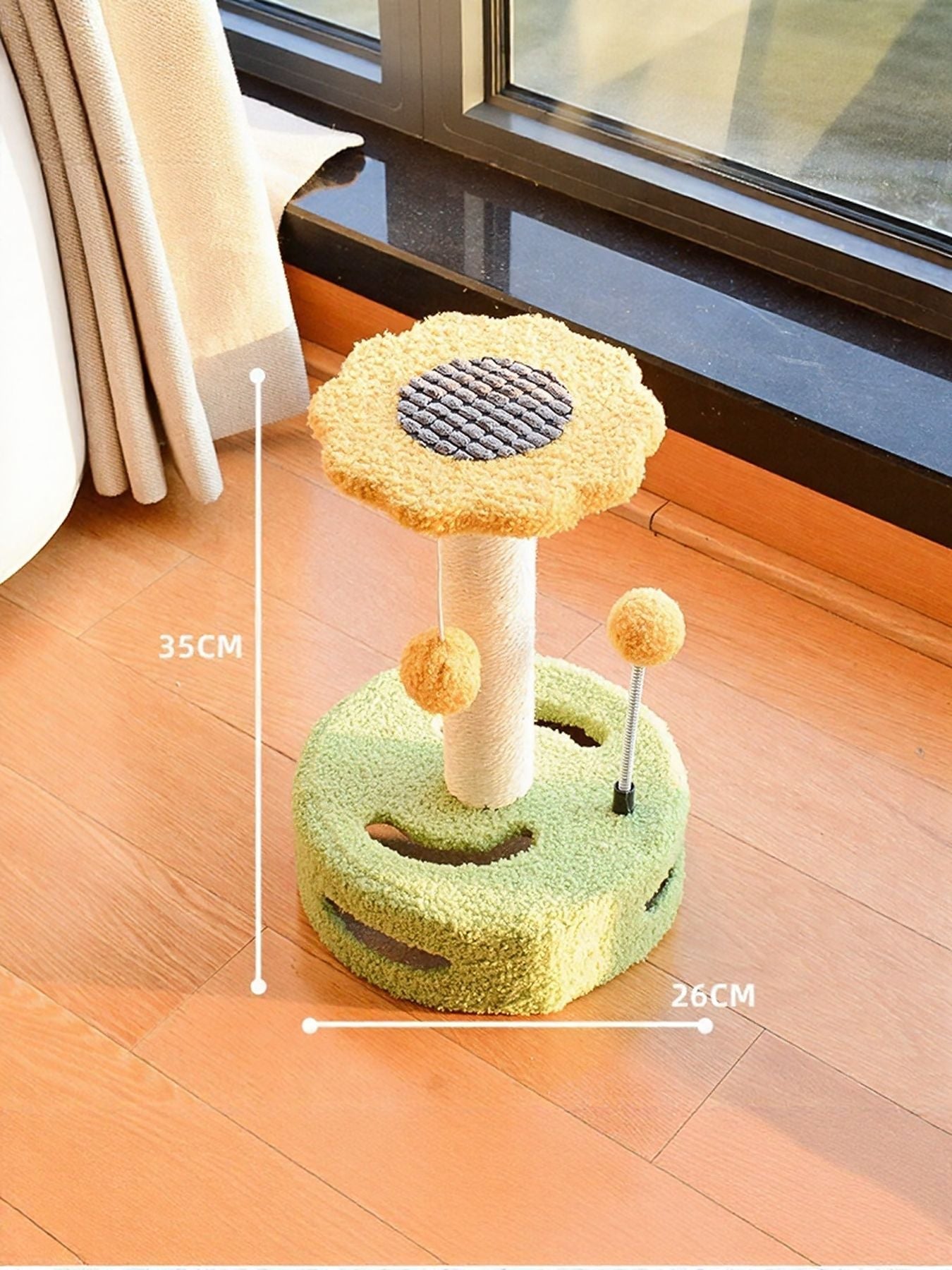 Cat Scratching Posts with Dangling Balls