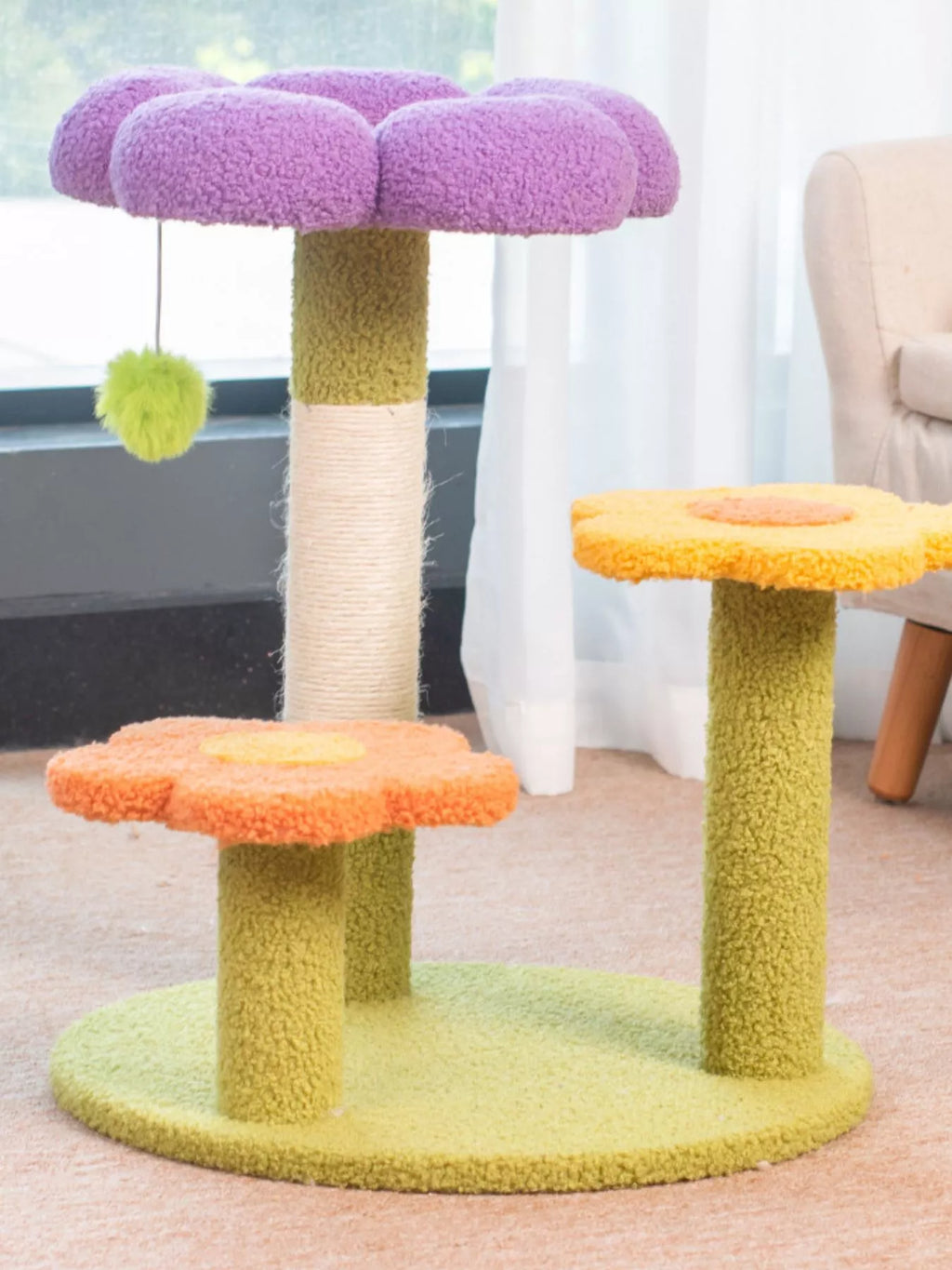 Flower Design Cat Tree with Scratching Post