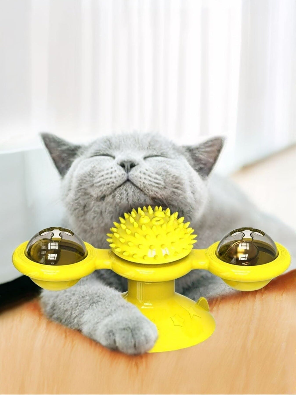 Interactive Rotating Cat Toy Set with Suction Cup