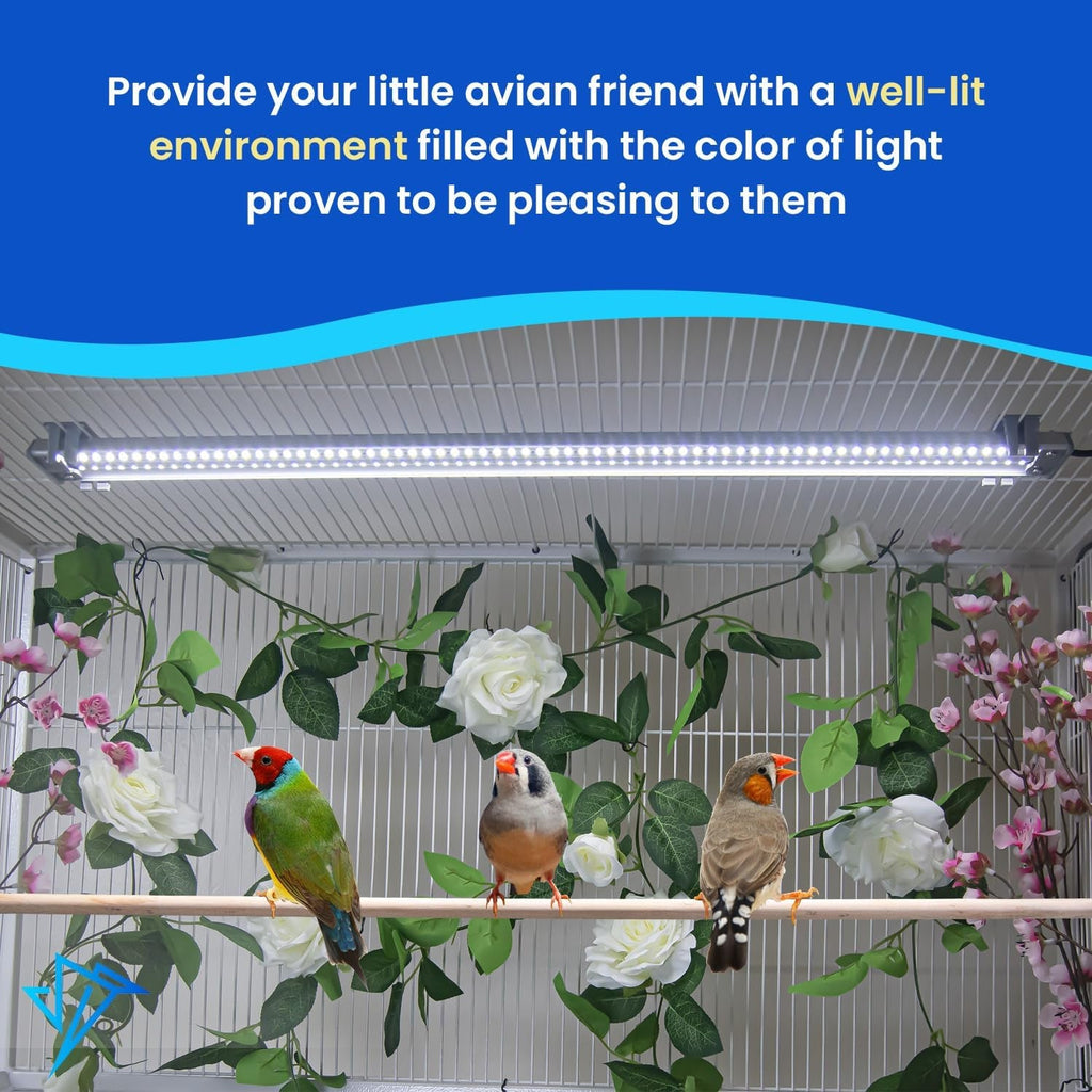 Illuminate Your Bird's World with the Happybird Full Spectrum LED Light - Safe, Easy-to-Install, and Perfect for Soft Bill Birds