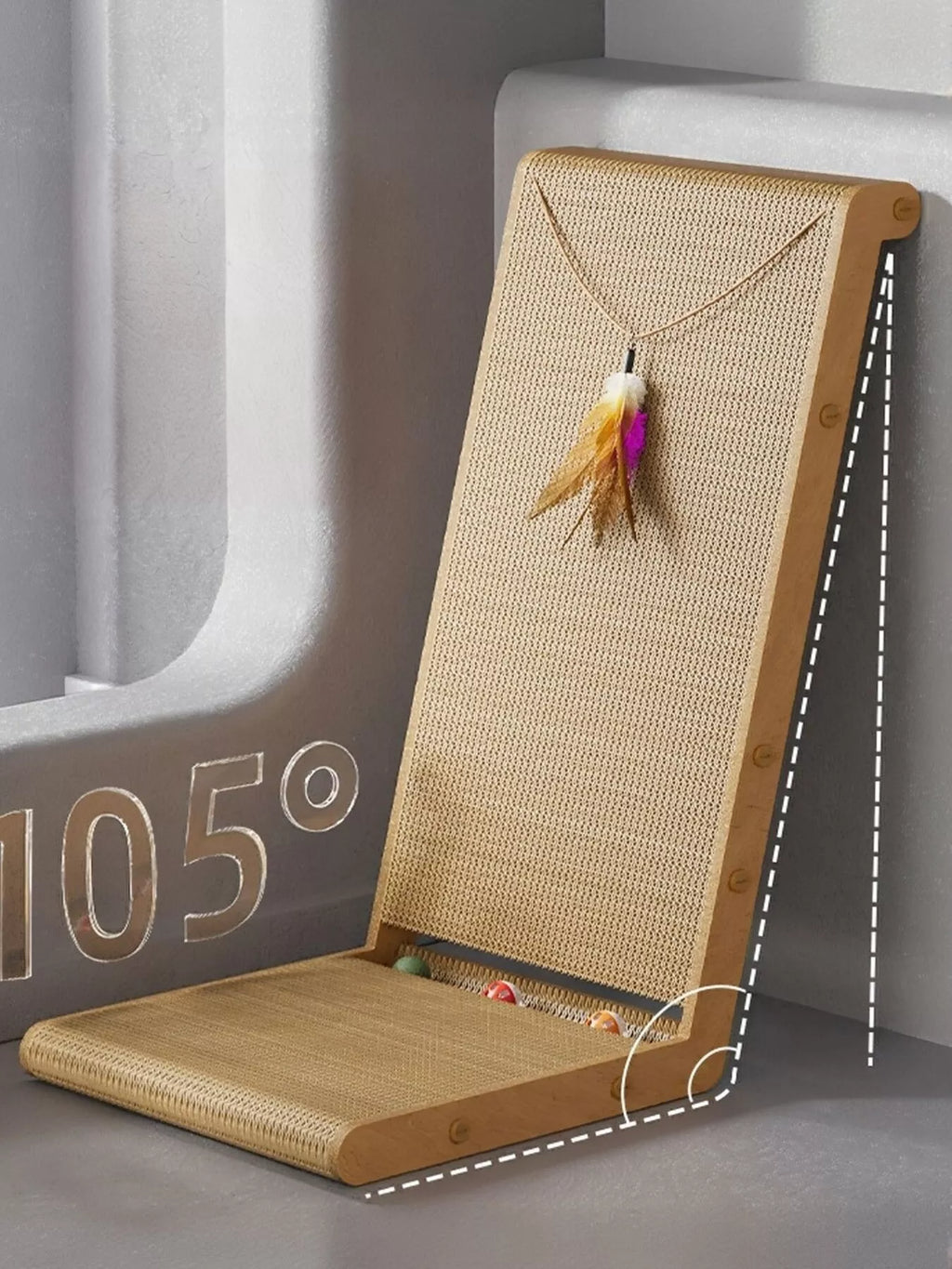 Interactive Sisal Cat Scratching Post with Dangling Toy