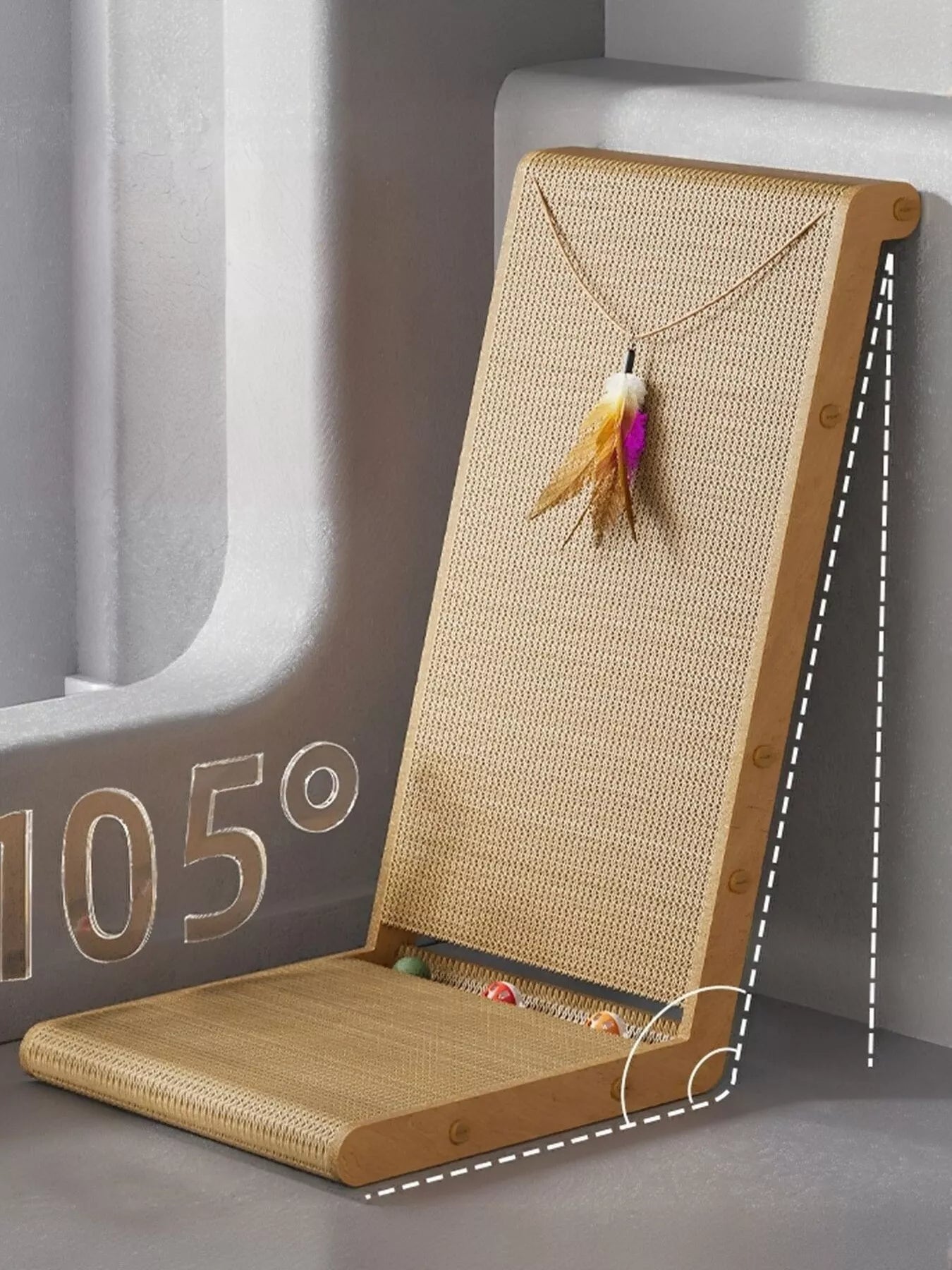 Interactive Sisal Cat Scratching Post with Dangling Toy