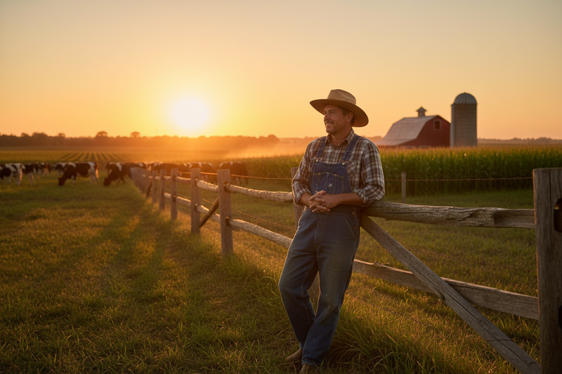 Farmer at Sunset
