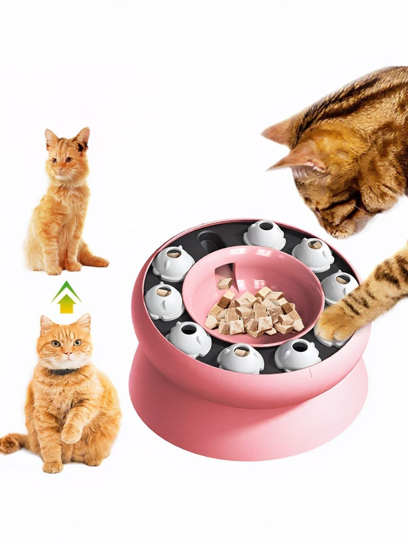 Interactive Cat Treat Dispenser Puzzle Toy