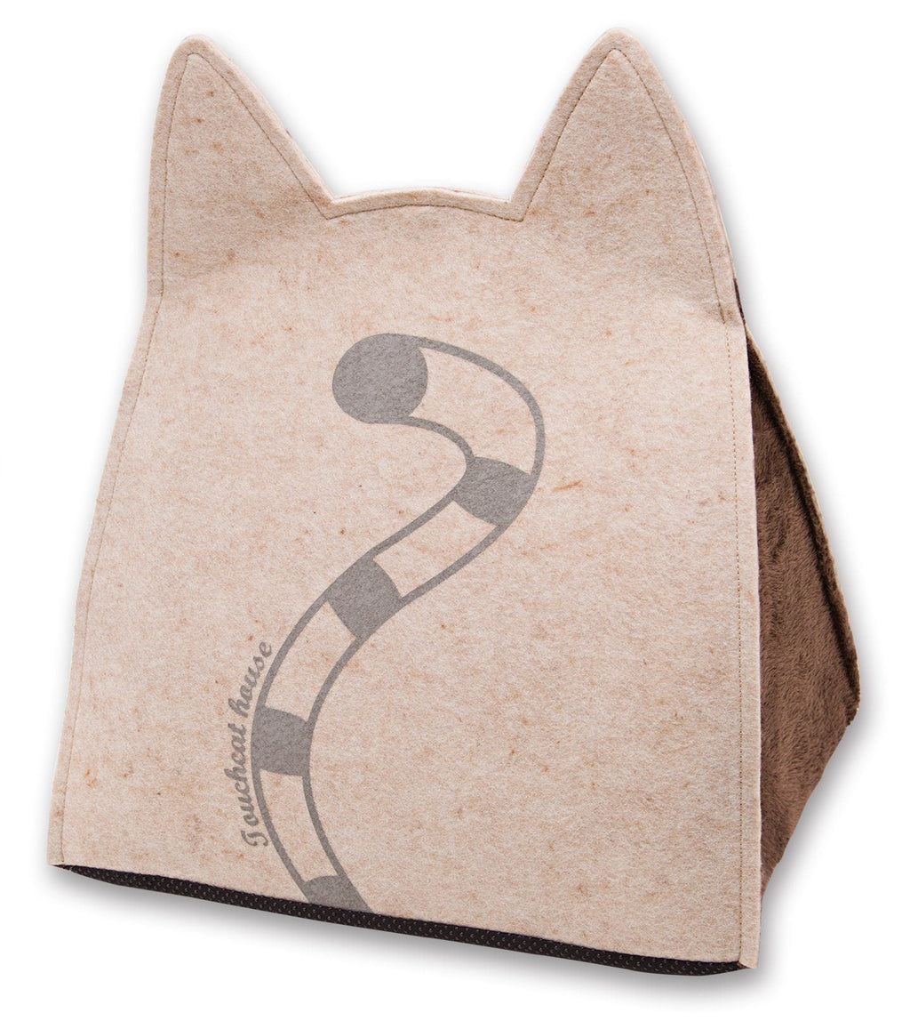 Touchcat ® 'Kitty Ears' Travel On-The-Go Folding Designer Fashion Pet Cat Bed House w/ Hanging Teaser Toy